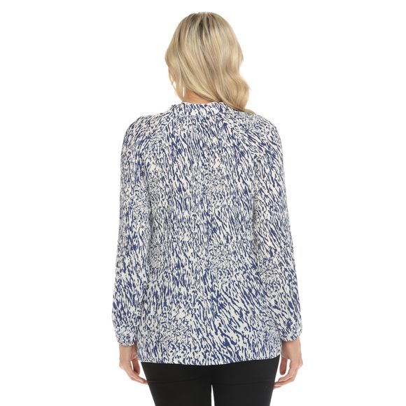 Women's Printed Peasant Chiffon Blouse - Picture 3 of 6